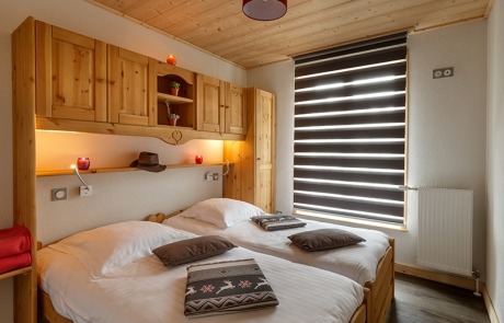 Twin bed room N°15 and 25 Residence Les Tavaillons