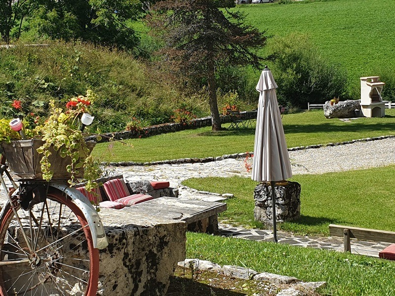 vue sur jardin parasol